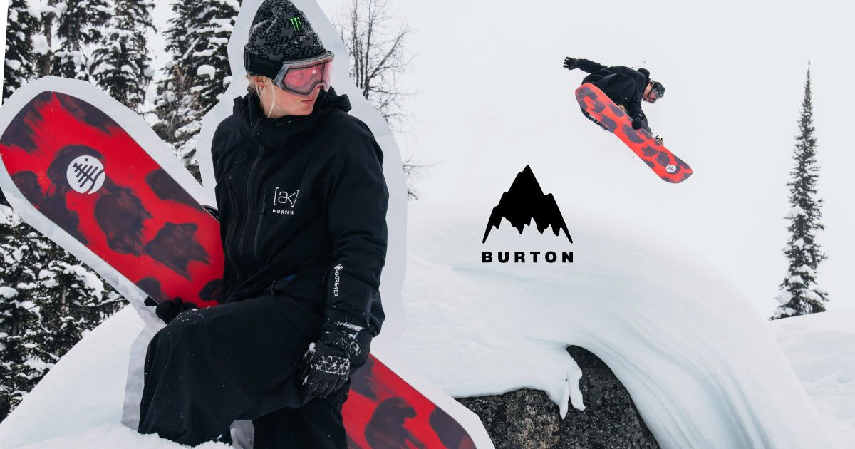 Burton Winter 2027 snowboard campaign scene with rider and boards